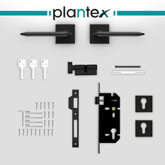 Plantex Door Lock 7105 7 Inch Handle Lock for Door 3 Keys/Mortise Lock for Home Office Hotel (Black)