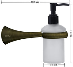 Plantex Smero Pure Brass Made Hand wash Holder for wash Basin/Liquid Soap Dispenser/Shampoo Dispenser - Contrive (Rich Antique)