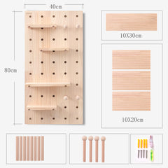 Plantex Multipurpose Pine Wood Pegboard for Home/Wood Display Shelf/Wall Organizer for Bedroom/Kitchen/Bathroom - (32x16 inches)