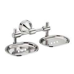 Plantex Stainless Steel 304 Grade Niko Double Soap Holder for Bathroom/Soap Dish/Bathroom Soap Stand/Bathroom Accessories(Chrome) - Pack of 3
