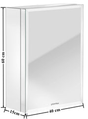 Plantex Platinum 304 Grade Stainless Steel Bathroom Mirror Cabinet (Size 16 X 24 Inches) Bathroom and Wash Basin Cabinet with Mirror/Bathroom Accessories - Chrome Finish