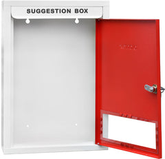 Plantex All in 1 Multipurpose Big Size Letter Box/Complaint Box/Suggestion Box/Donation Box with Lock Table Top or Wall Mount (Red & Ivory)