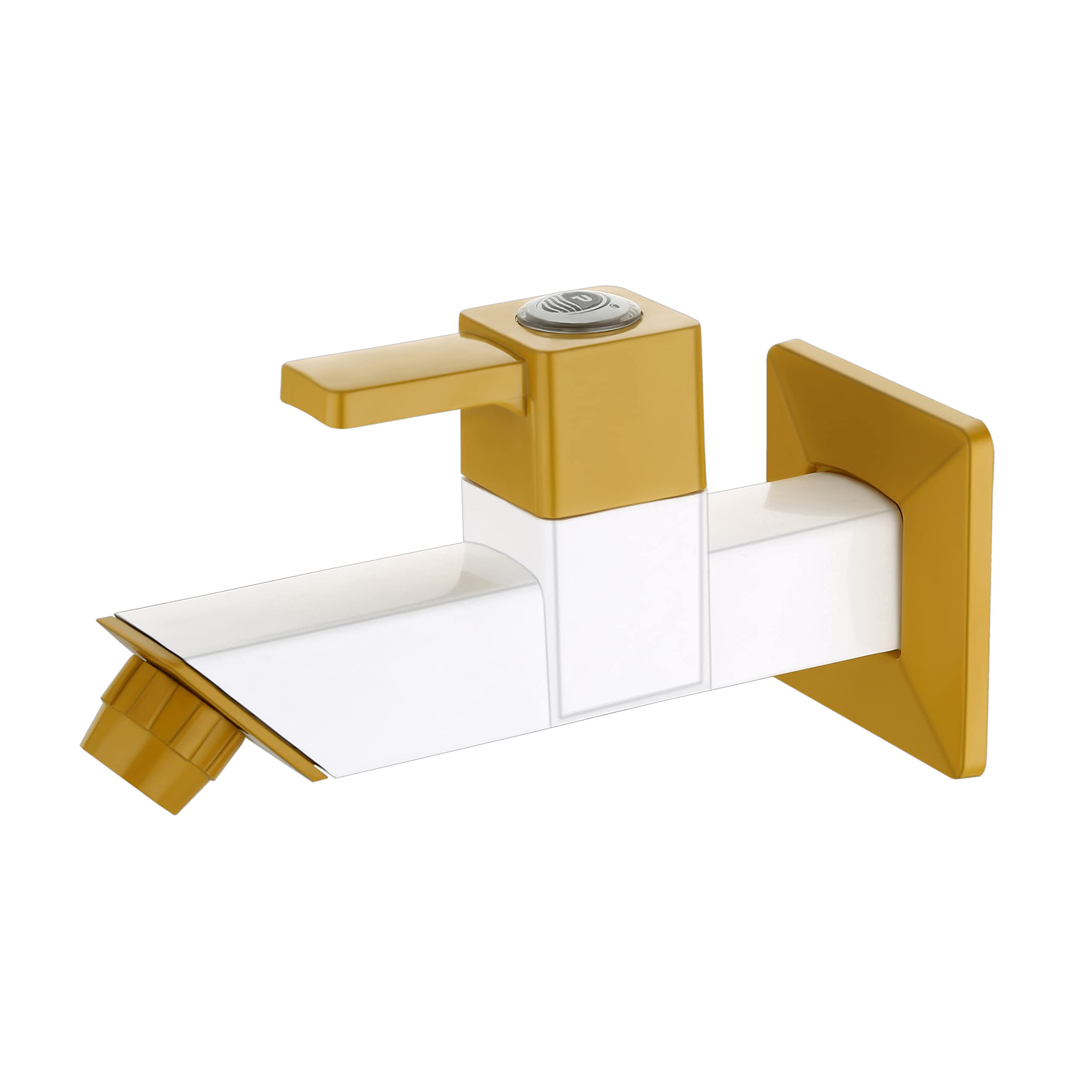 Primax PTMT EDS-122 Single Lever Bib Cock (Long Body) for Bathroom/Kitchen Sink Tap/Basin Faucet with Plastic Wall Flange - (Yellow & White)