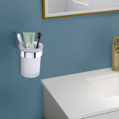 Plantex Smooth Brass Tumbler/Tooth Brush Holder for Washbasin and Bathroom (UN-1737)