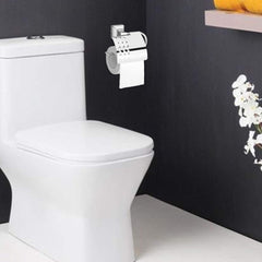 Plantex Platinum Stainless Steel 304 Grade Squaro Toilet Paper Roll Holder/Toilet Paper Holder in Bathroom/Kitchen/Bathroom Accessories(Chrome) - Pack of 2