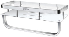 Plantex 304 Grade Stainless Steel Bathroom Shelf with Towel Holder for Wall/Kitchen Shelf/Bathroom Shelf and Rack/Bathroom Accessories - (12X5 Inches-Chrome)