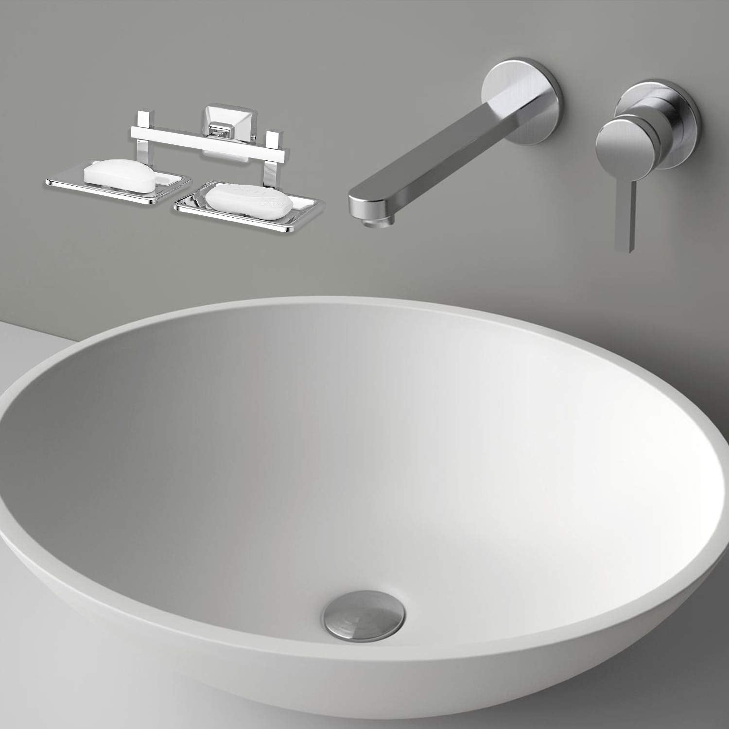 Plantex Stainless Steel 304 Grade Squaro Soap Holder for Bathroom/Double Soap Dish(Chrome) - Pack of 4