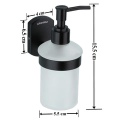 Plantex 304 Grade Stainless Steel Liquid Soap Dispenser/Shampoo Dispenser/Handwash Dispenser/Bathroom Accessories - Pack of 1 (Parv-Black)