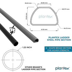 Plantex High Grade Heavy Steel Folding 4 Step Alloy Steel Ladder for Home - 4 Wide Anti Skid Steps (Gray & White)