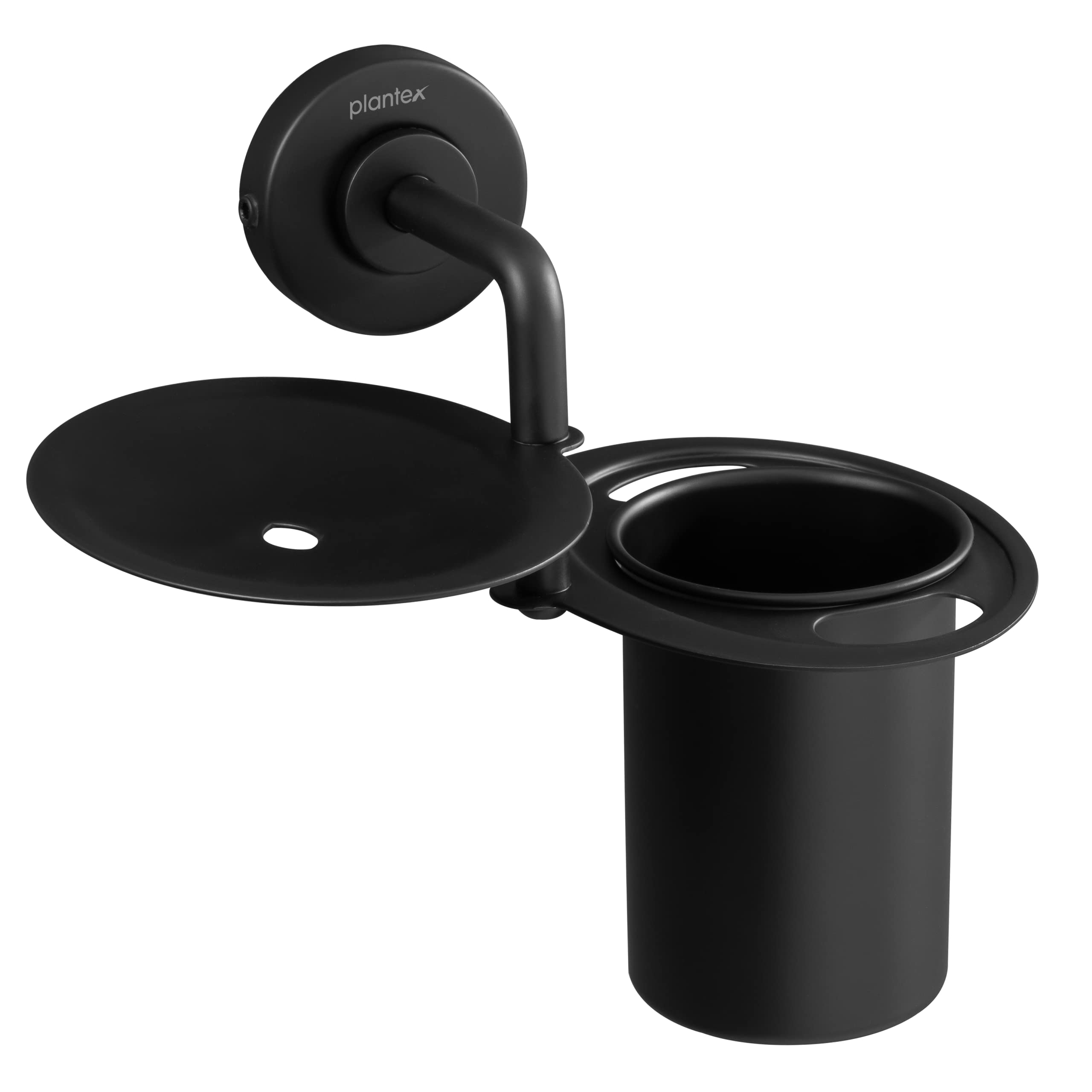 Plantex Daizy Black soap and Brush Holder Stand for Bathroom and wash Basin (304 Stainless Steel)