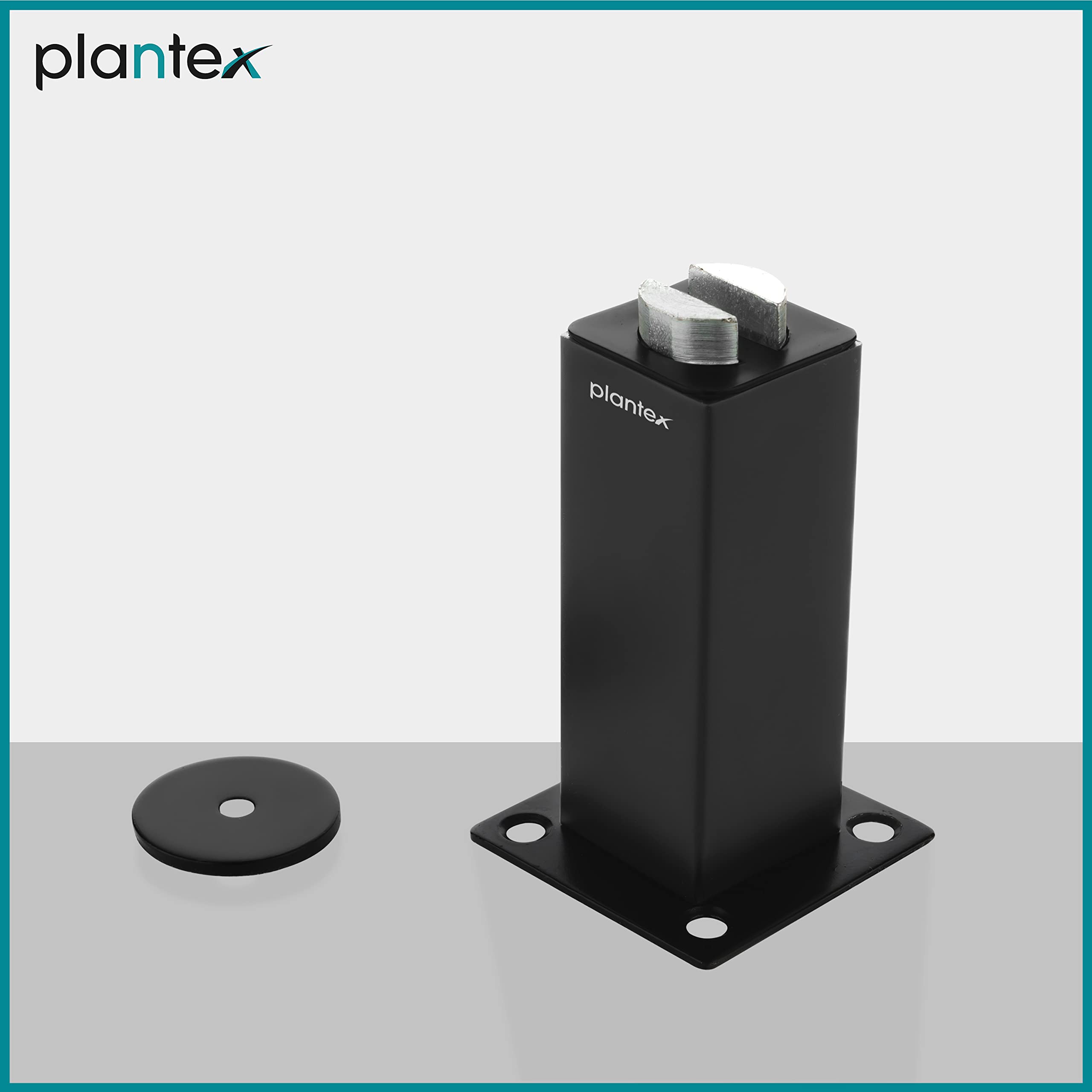 Plantex Stainless Steel 3 inch Square Door Magnet/Door Stopper/Door Catcher for Home/Office/Hotel - Pack of 1 (APS-1118-Black)