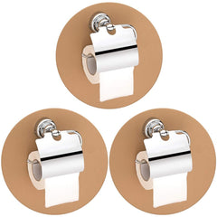 Plantex Platinum Stainless Steel 304 Grade Skyllo Toilet Paper Roll Holder/Toilet Paper Holder in Bathroom/Kitchen/Bathroom Accessories(Chrome) - Pack of 3