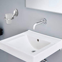 Plantex Platinum Stainless Steel 304 Grade Cubic Tumbler Holder/Tooth Brush Holder/Bathroom Accessories(Chrome) - Pack of 2