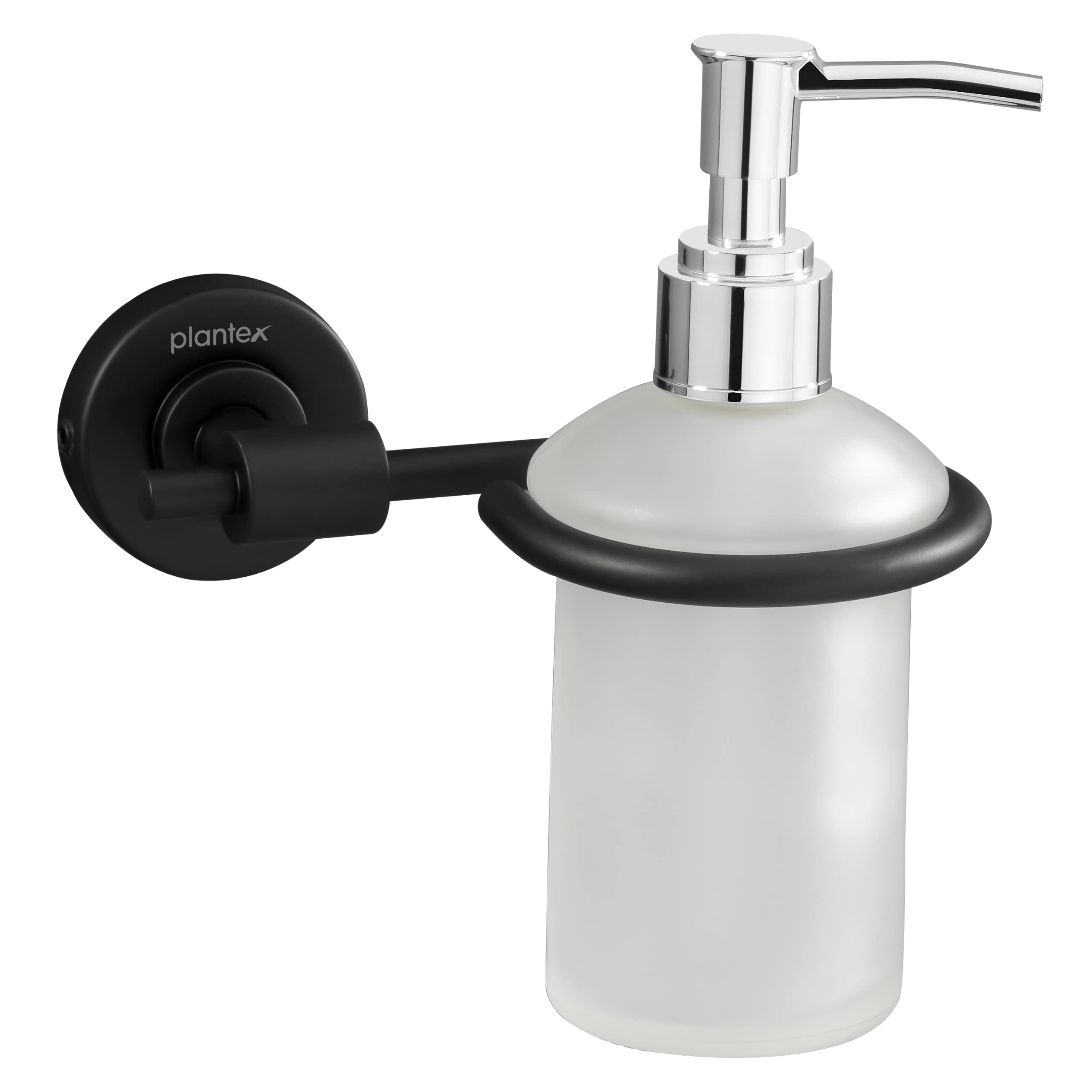 Plantex Daizy Black Hand wash Holder for wash Basin Liquid soap Dispenser - 304 Stainless Steel