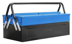 Plantex High Grade Metal Tool Box for Tools/Tool Kit Box for Home and Garage/Tool Box Without Tools-3 Compartment (Blue & Black)