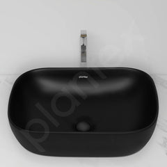 Plantex Ceramic Basin for Bathroom/Table Top Ceramic Basin/Washbasin for Bathroom - (ALPHA-NS-BLACK-Marble Finish)