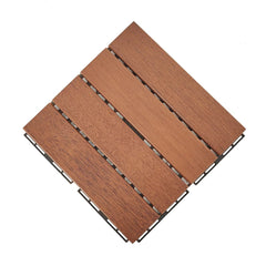 Plantex Tiles for Floor-Interlocking Wooden Tiles/Garden Tile/Quick Flooring Solution for Indoor/Outdoor Deck Tile-Pack of 1 (Merbau Wood,APS-1226)