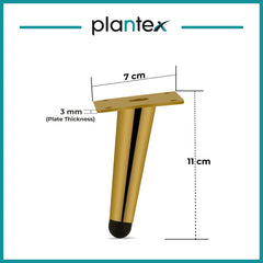 Plantex 304 Grade Stainless Steel 4 inch Sofa Leg/Bed Furniture Leg Pair for Home Furnitures (DTS-54-Gold) – 10 Pcs