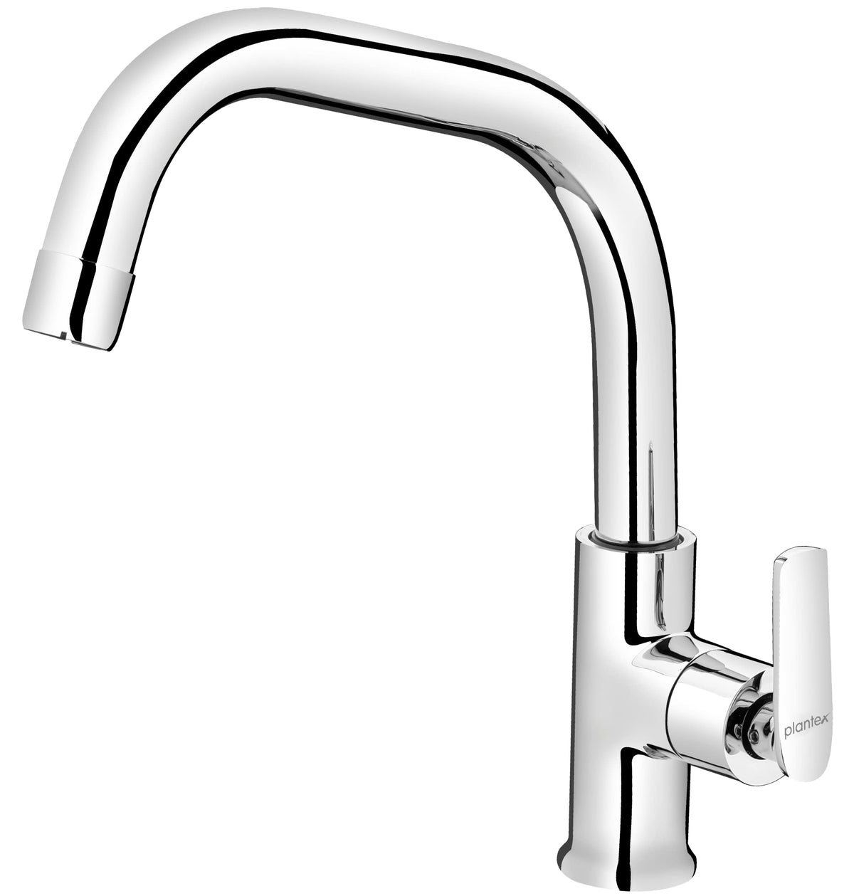 Plantex Pure Brass BAL-513 Sink Cock With (High Arch 360 Degree) Extended Swivel Spout And Single Lever Kitchen Sink Tap/Basin Faucet With Teflon Tape - Table Mounted (Mirror-Chrome Finish)