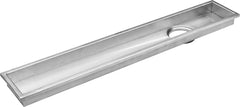 Plantex 304 Grade Stainless Steel Long Shower Drain/Floor Trap/Jali Removeble Grate/Lid for Bathroom and Kitchen (10 x 45 cm - Matt) (D418-Lotus)