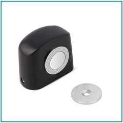 Plantex Heavy Duty Door Magnet Stopper/Door Catch Holder for Home/Office/Hotel, Floor Mounted Soft-Catcher to Hold Wooden/Glass/PVC Door - Pack of 4 (193 - Black)