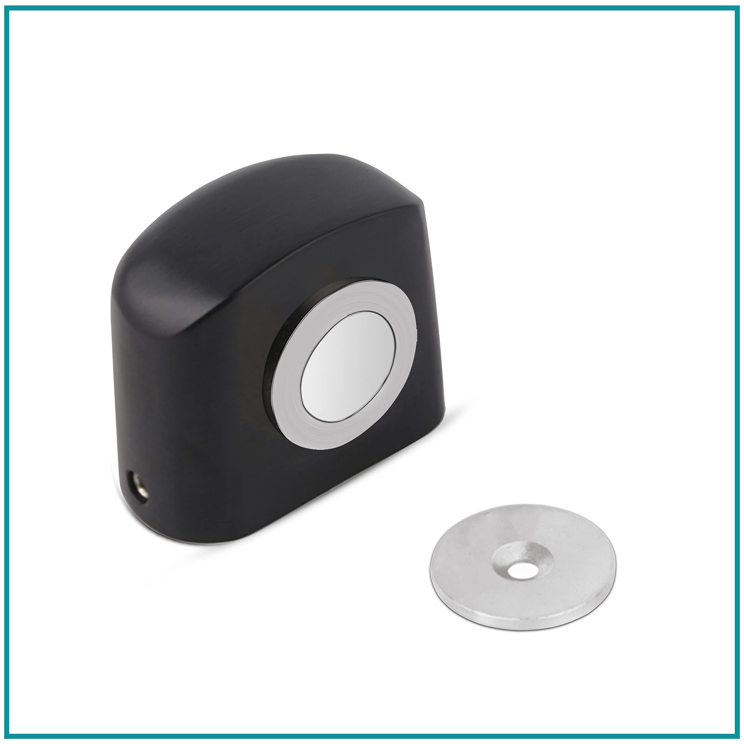 Plantex Heavy Duty Door Magnet Stopper/Door Catch Holder for Home/Office/Hotel, Floor Mounted Soft-Catcher to Hold Wooden/Glass/PVC Door - Pack of 6 (193 - Black)