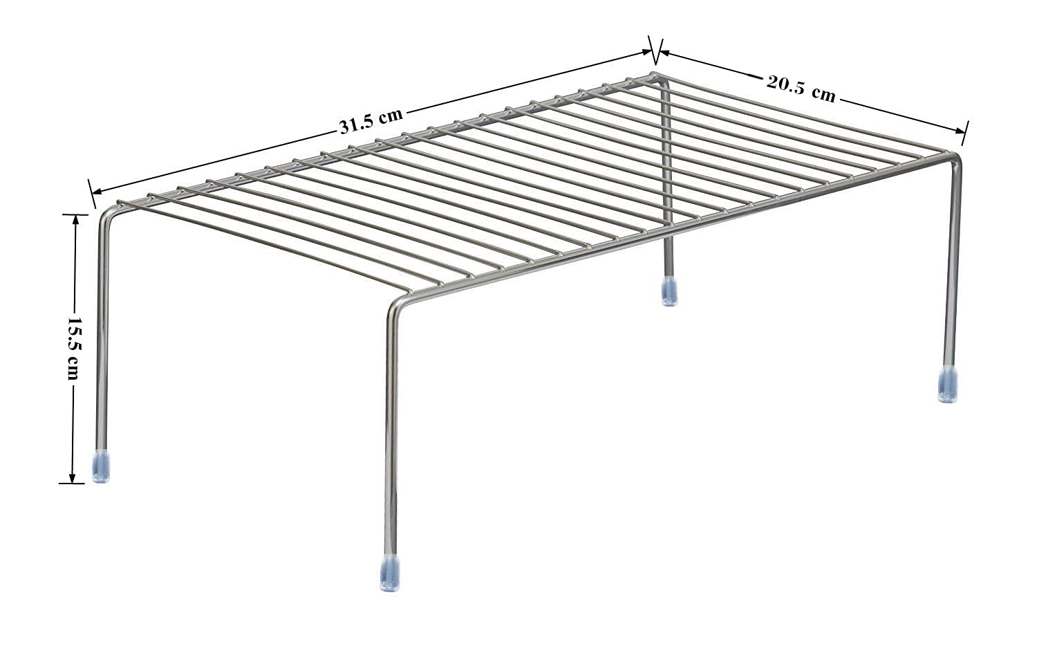Plantex Stainless Steel Multipurpose Dish Rack/Storage Shelves for Kitchen Cabinets/Plate Stand/Utensil Rack (Chrome-Silver)