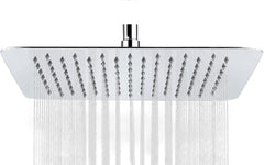 Plantex 304 Grade Stainless Steel Square Overhead Shower/Rain Shower Head For Bathroom - 10x10 Inches (Chrome Finish)