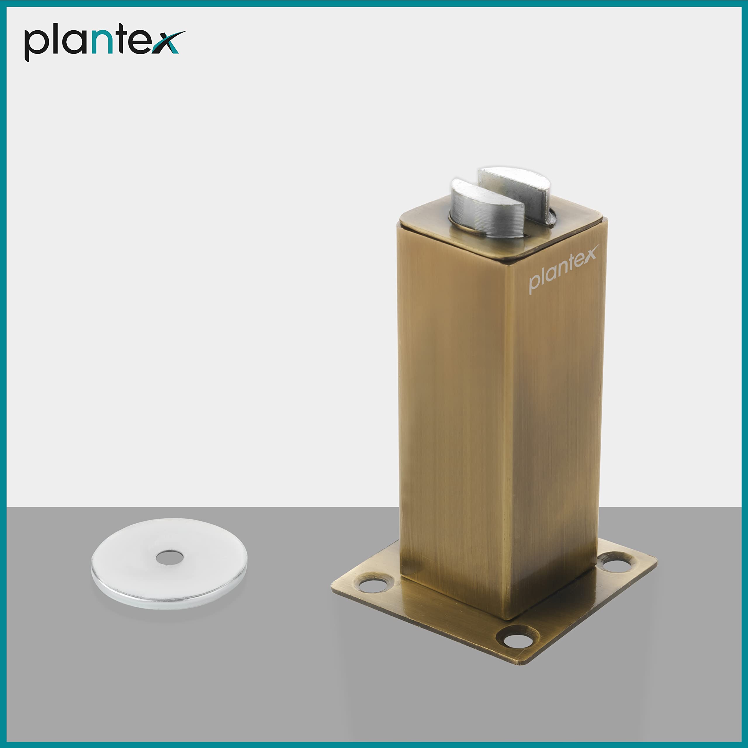 Plantex Stainless Steel 3 inch Square Door Magnet/Door Stopper/Door Catcher for Home/Office/Hotel - Pack of 1 (APS-1118-Brass Antique)
