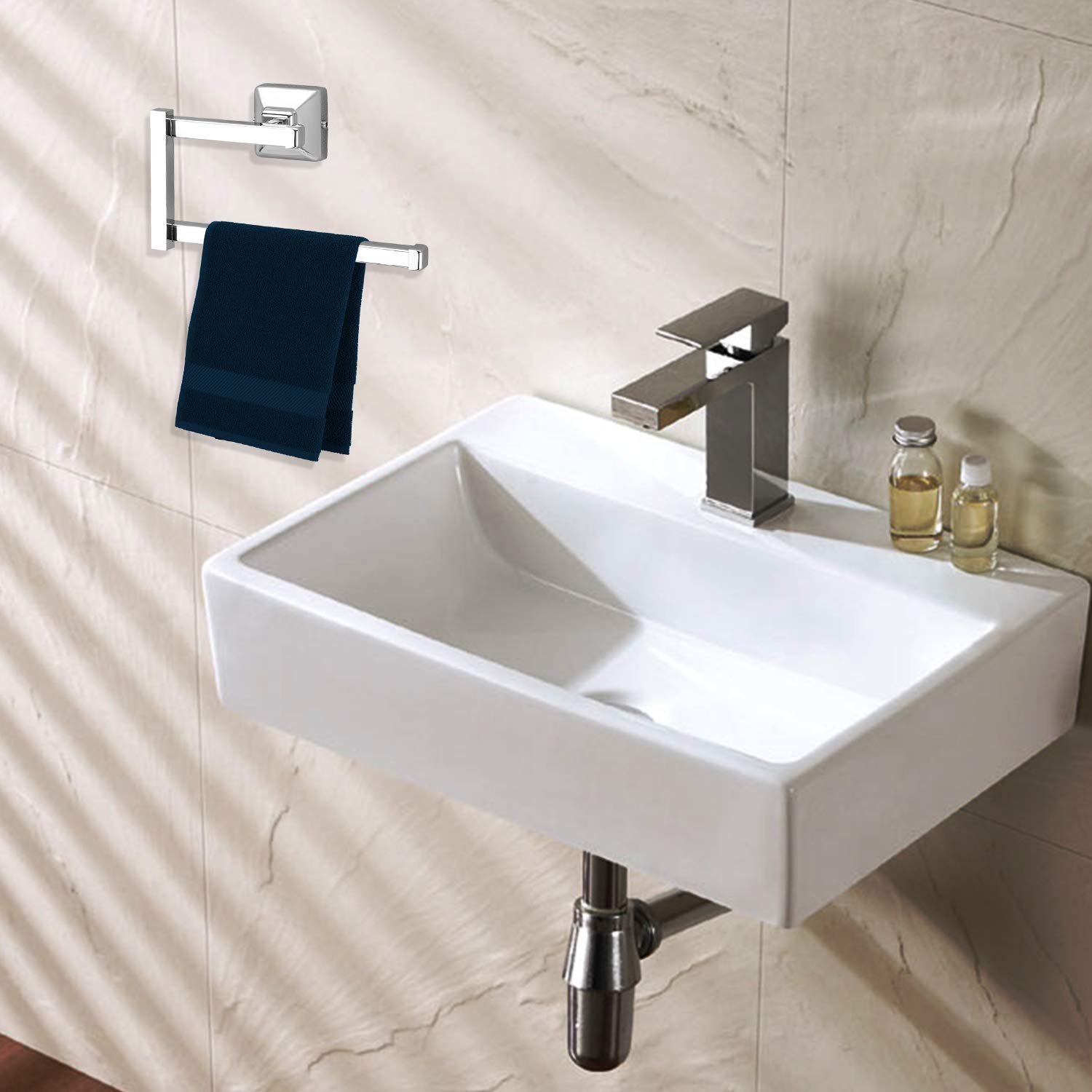 Plantex Stainless Steel 304 Grade Squaro Napkin Ring/Towel Ring /Napkin Holder/Towel Hanger/Bathroom Accessories(Chrome) - Pack of 3