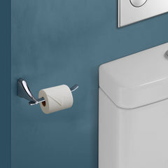 Plantex Rich Brass Bathroom Accessories - Unique Toilet Paper Holder/Tissue Paper Stand for Washroom/Bathroom (Chrome)