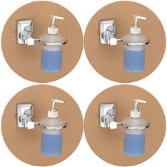 Plantex Stainless Steel 304 Grade Darcy Liquid Soap Dispenser/Shampoo Dispenser/Hand Wash Dispenser/Bathroom Accessories (Chrome) - Pack of 4