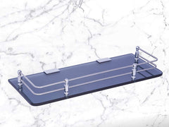 Plantex Premium Black Glass Shelf for Bathroom/Kitchen/Living Room - Bathroom Accessories (Polished 12x6 - Pack of 1)