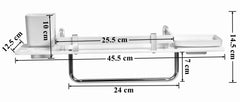 Plantex 5mm Acrylic and ABS Plastic 4 in 1 Multipurpose Bathroom Shelf/Rack/Towel Hanger/Tumbler Holder/Soap Dish/Bathroom Accessories (18 x 5 Inches) - Pack of 1