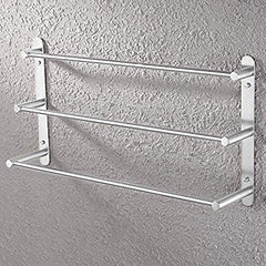 Plantex Stainless Steel 3-Tier Towel Rod for Bathroom/Towel Bar/Hanger/Stand/Bathroom Accessories - Chrome