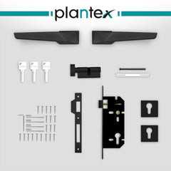 Plantex Heavy Duty Door Lock - Main Door Lock Set with 3 Keys/Mortise Door Lock for Home/Office/Hotel (7095 - Black Finish)