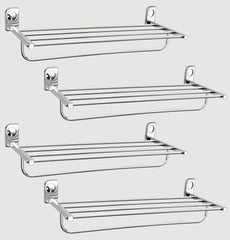 Plantex Dream Stainless Steel Towel Rack for Bathroom/Towel Stand/Towel Hanger/Bathroom Accessories (24 Inch-Chrome) - Pack of 4
