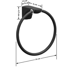 Plantex Space Aluminium Napkin Ring/Towel Ring/Napkin Holder/Towel Hanger/Bathroom Accessories (Black)