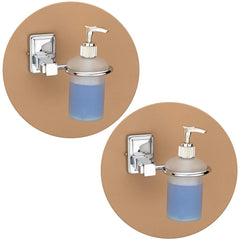 Plantex Stainless Steel 304 Grade Darcy Liquid Soap Dispenser/Shampoo Dispenser/Hand Wash Dispenser/Bathroom Accessories (Chrome) - Pack of 2