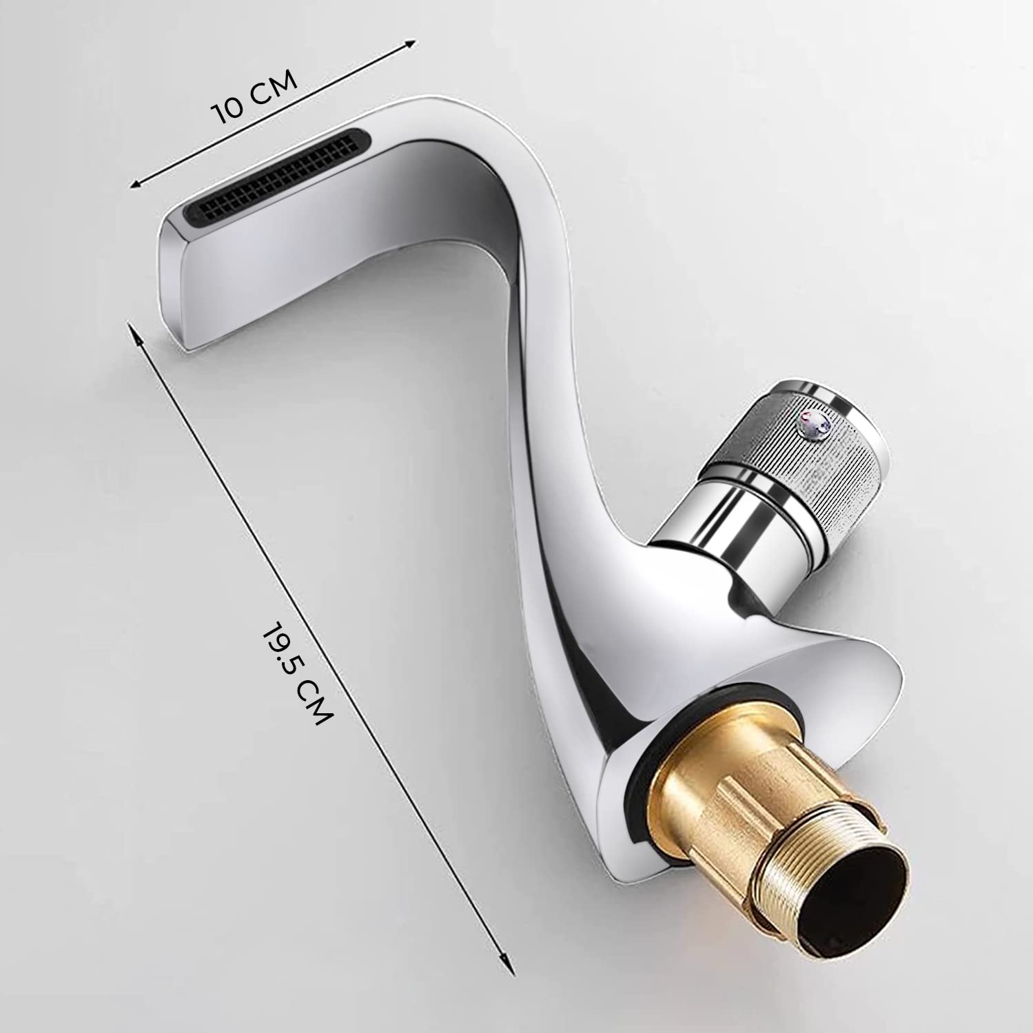 Plantex Designer Pure Brass Single Knob High Neck Hot & Cold Wash Basin Mixer/Kitchen Sink Tap (Chrome)