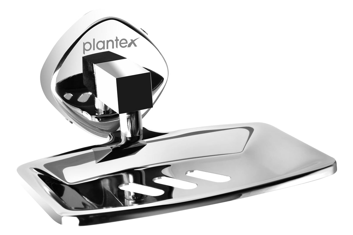 Plantex Maxx Stainless Steel Square Soap Holder for Bathroom/Soap Dish/Bathroom Soap Stand/Bathroom Accessories - (Chrome)