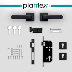 Plantex Heavy Duty Door Lock - Main Door Lock Set with 3 Keys/Mortise Door Lock for Home/Office/Hotel (7110 - Black)