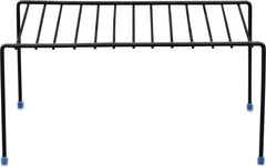 Plantex Stainless Steel Multipurpose Dish Rack/Storage Shelves for Kitchen Cabinets/Plate Stand/Utensil Rack (Black)