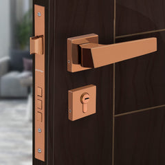 Plantex Door Lock-Fully Brass Main Door Lock with 4 Keys/Mortise Door Lock for Home/Office/Hotel (Sumer-3015, Rose Gold)