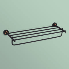 Plantex Solid Brass & SS-304 Grade Towel Rack for Bathroom/Towel Stand/Hanger/Bathroom Accessories - (Black)