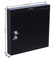 Plantex GI Metal Key Storage Box/Key Cabinet with 25 Key-Holders with Lock for Home/Hotel/Companies/Office - Wall Mount (Black)