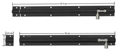 Plantex 12-inches Long Tower Bolt for Door/Windows/Wardrobe -Black (Pack of 2)