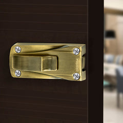 Plantex Heavy Duty Door Stopper/Door Baby Latch/Door Lock for Home and Office Doors - Pack of 1 (205 - Brass Antique)
