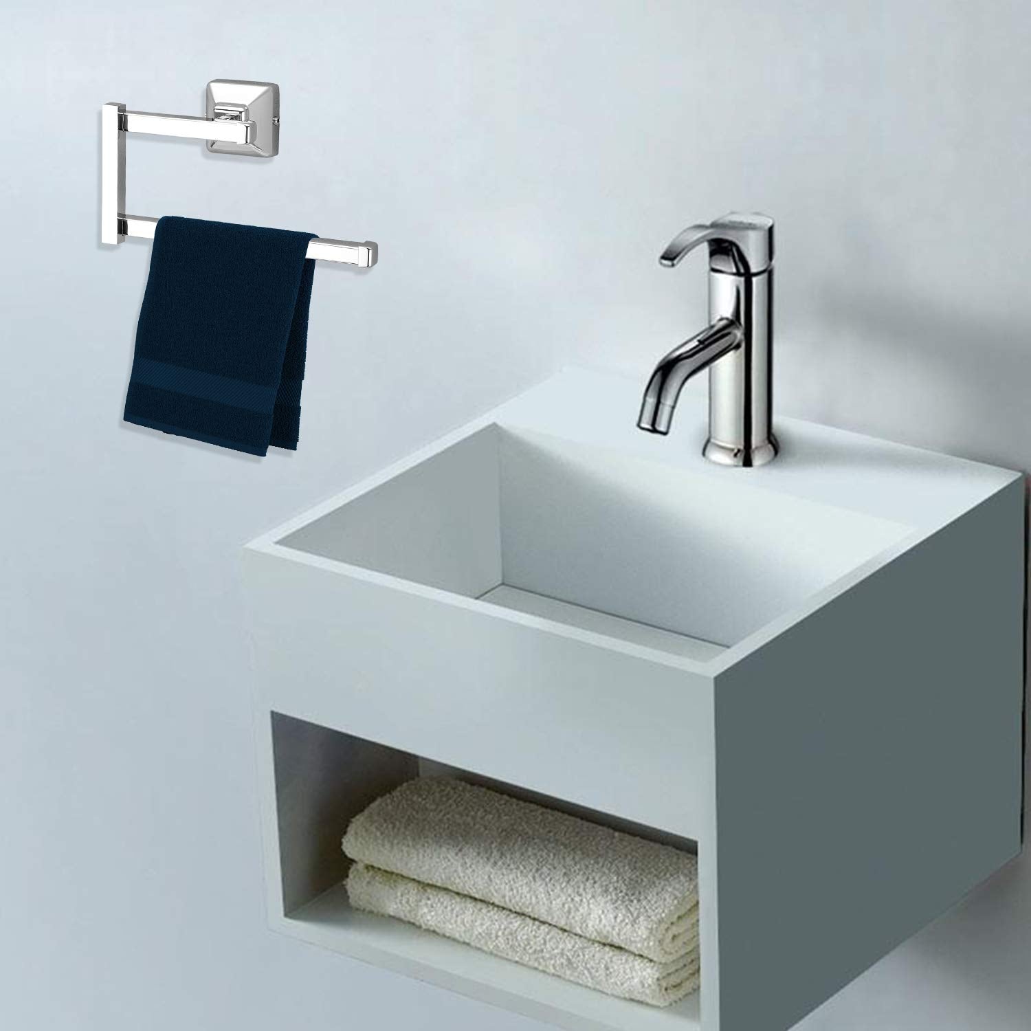 Plantex Stainless Steel 304 Grade Squaro Napkin Ring/Towel Ring /Napkin Holder/Towel Hanger/Bathroom Accessories(Chrome) - Pack of 4