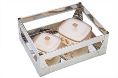 Plantex High Grade Stainless Steel Perforated Sheet Modular Kitchen Basket/Kitchen Storage Basket (Set of 5, Size : 17 X 20)